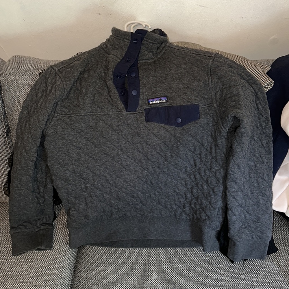 Patagonia Size XS Snap T Gray Blue Organic Cotton